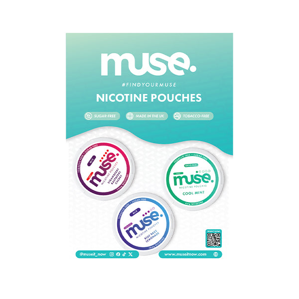 FREE Muse Nic Pouches Promotional A3 Poster - For Your Business! 2 Per Customer