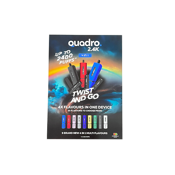 FREE Quadro 2.4k A2 Promotional Poster - For Your Business! 2 Per Customer