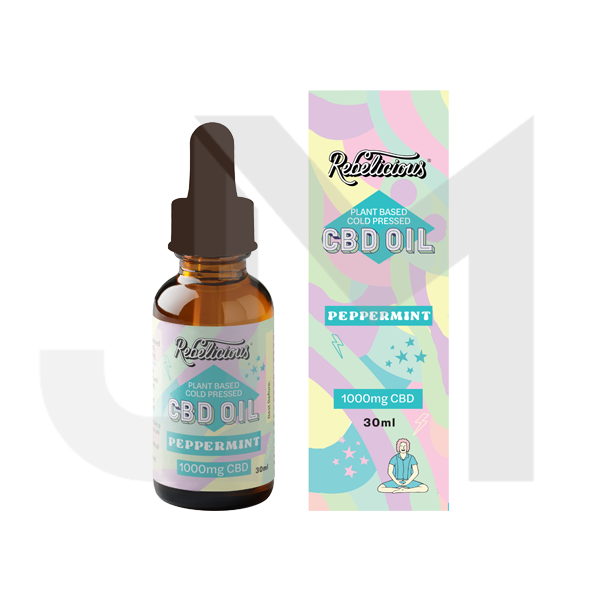 Rebelicious 1000mg Peppermint Plant Based Cold Pressed CBD Oil - 30ml