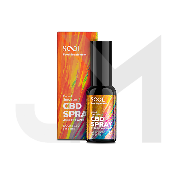 SOOL 1000mg CBD Blood Apple Flavour Spray 30ml (BUY 1 GET 1 FREE)