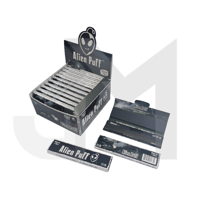 Alien Puff Black King Size Papers 24 Booklets + Tips (HP2216)