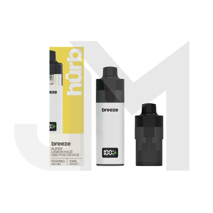 Hurb Breeze CBD 500mg + 500mg CBG Prefilled Pod 10ml + Pod Vape Device Hurb Breeze CBD 500mg + 500mg CBG Prefilled Pod 10ml + Pod Vape Device