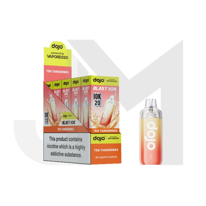 10 x 20mg Vaporesso Dojo Blast 10k Prefilled Pod Vape Kit + 2 x FREE Pods