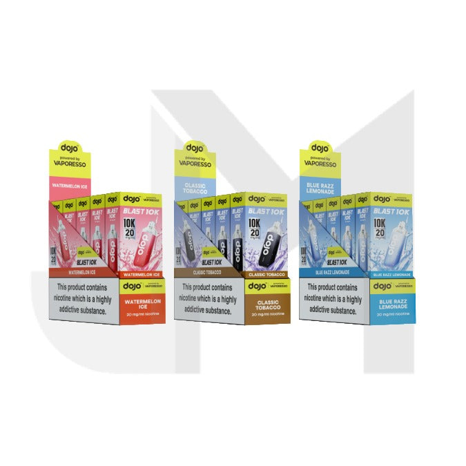 10 x 20mg Vaporesso Dojo Blast 10k Prefilled Pod Vape Kit + 2 x FREE Pods