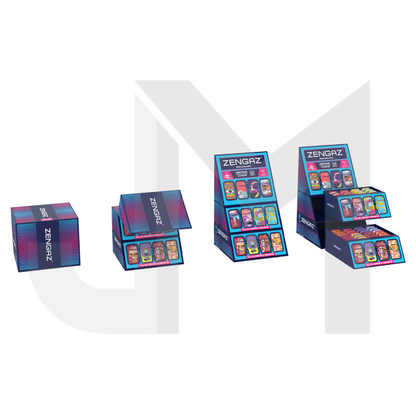 Zengaz Cube ZL-13 Wing Jet (UK-S2) - Jet Flame Lighters Bundle + 48 Lighters with Cube display stand