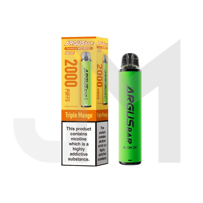 20mg Voopoo Argus Bar Neon 2K Prefilled Pod Vape Kit