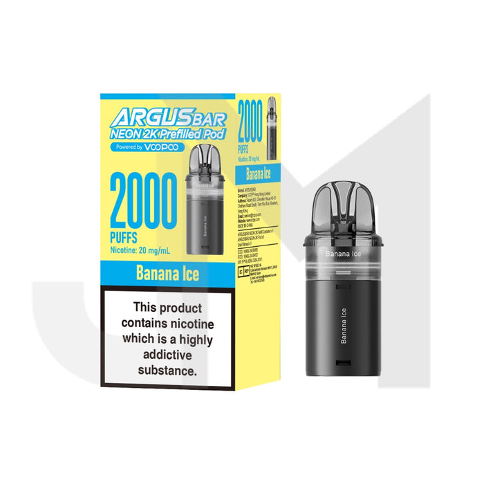 20mg Voopoo Argus Bar Neon 2K Prefilled Pods