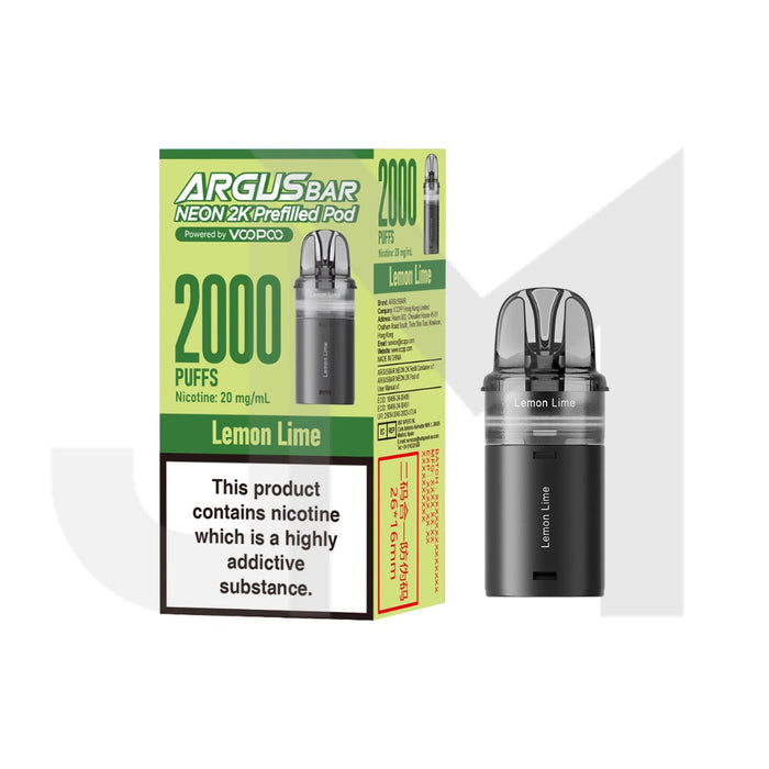 20mg Voopoo Argus Bar Neon 2K Prefilled Pods