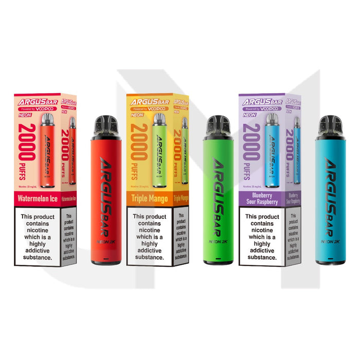 20mg Voopoo Argus Bar Neon 2K Prefilled Pod Vape Kit