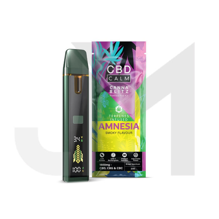 CBD Calm CANNABLITZ 1800mg CBD + CBG + CBC Prefilled Pod Vape Kit