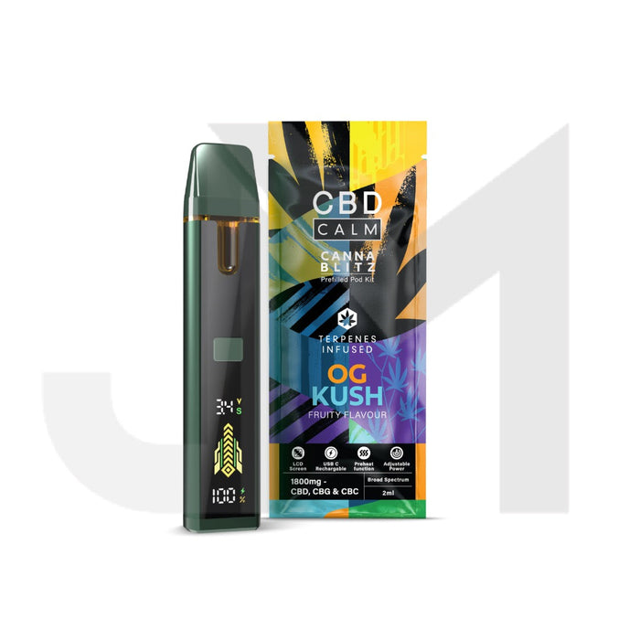 CBD Calm CANNABLITZ 1800mg CBD + CBG + CBC Prefilled Pod Vape Kit