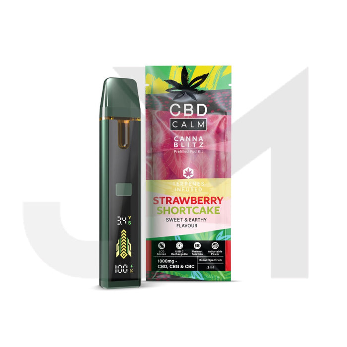 CBD Calm CANNABLITZ 1800mg CBD + CBG + CBC Prefilled Pod Vape Kit