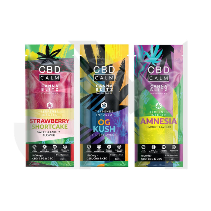 CBD Calm CANNABLITZ 1800mg CBD + CBG + CBC Prefilled Pod Vape Kit