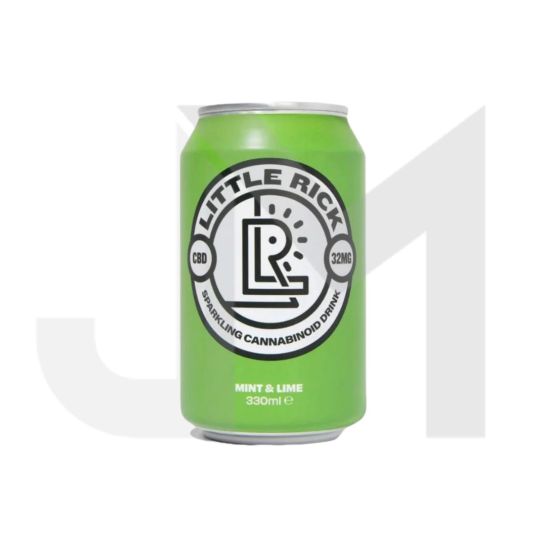 24 x Little Rick 32mg CBD Sparkling 330ml Mint & Lime