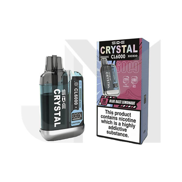 20mg SKE Crystal CL6000 Disposable Rechargeable Vape Kit 6000 Puffs