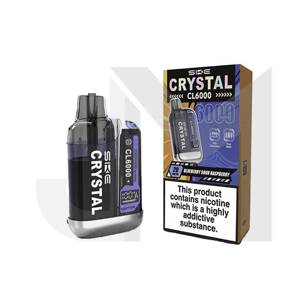 20mg SKE Crystal CL6000 Disposable Rechargeable Vape Kit 6000 Puffs