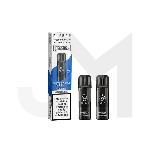 20mg Elf Bar 600 Prefilled Pods 2ml 1200 Puffs - 2 Pcs