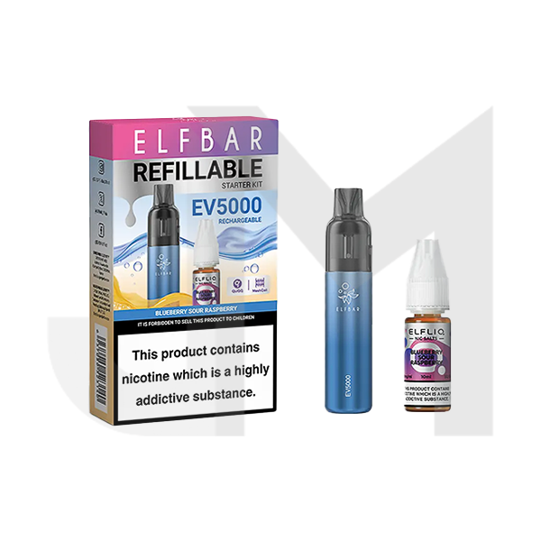 Elf Bar EV5000 Disposable Pod Kit + 20mg ElfLiq Salt Elf Bar EV5000 Disposable Pod Kit + 20mg ElfLiq Salt