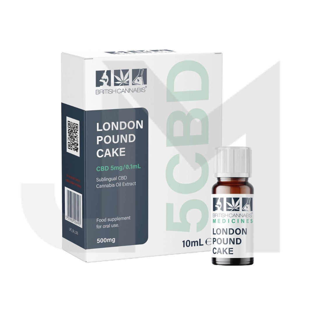 5CBD by British Cannabis 500mg CBD Full Plant Extract London Pound Cake 10ml
