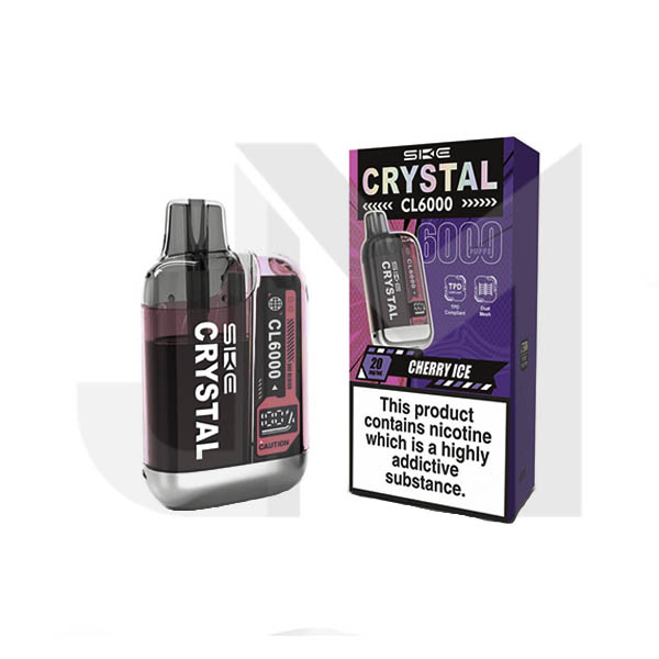 20mg SKE Crystal CL6000 Disposable Rechargeable Vape Kit 6000 Puffs