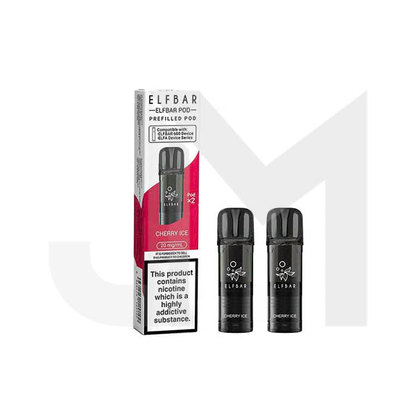 20mg Elf Bar 600 Prefilled Pods 2ml 1200 Puffs - 2 Pcs