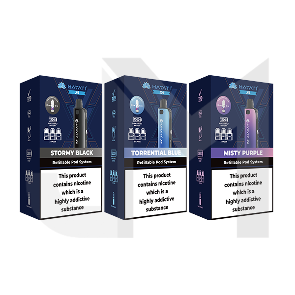 Hayati X4 Refillable Pod Vape Kit Includes 1X Nic Salts 20mg + 3x Refi Hayati X4 Refillable Pod Vape Kit Includes 1X Nic Salts 20mg + 3x Refi