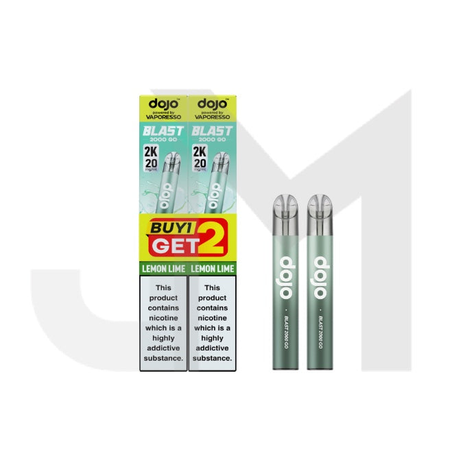 20mg Vaporesso Dojo Blast 2000 Go Transparent Prefilled Pod Vape Kit - Pack of 2
