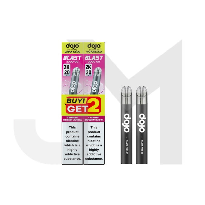 20mg Vaporesso Dojo Blast 2000 Go Transparent Prefilled Pod Vape Kit - Pack of 2