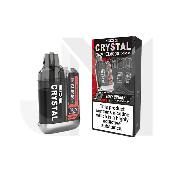 20mg SKE Crystal CL6000 Disposable Rechargeable Vape Kit 6000 Puffs