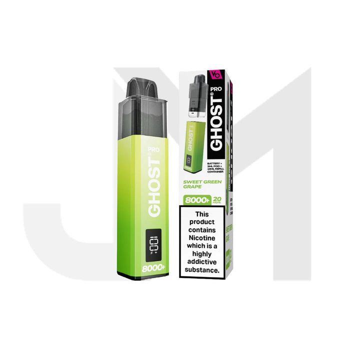 20mg Ghost Pro 8000+ By Vapes Bars Prefilled Pod Vape Kit