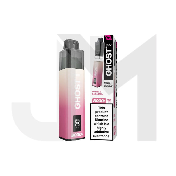 20mg Ghost Pro 8000+ By Vapes Bars Prefilled Pod Vape Kit