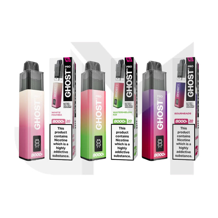 20mg Ghost Pro 8000+ By Vapes Bars Prefilled Pod Vape Kit