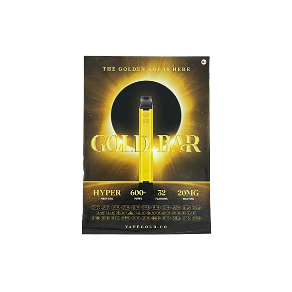 FREE Gold Bar Promotional A4 Poster With Acrylic Stand - For Your Business! 2 Per Customer