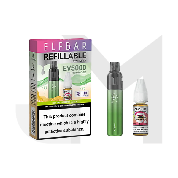 Elf Bar EV5000 Disposable Pod Kit + 20mg ElfLiq Salt Elf Bar EV5000 Disposable Pod Kit + 20mg ElfLiq Salt