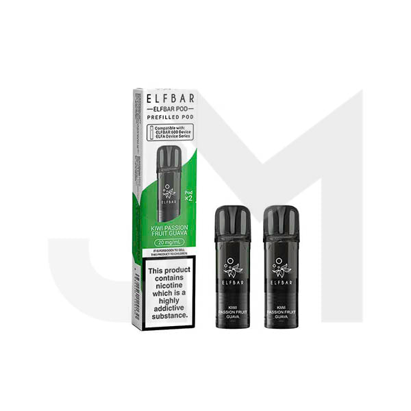 20mg Elf Bar 600 Prefilled Pods 2ml 1200 Puffs - 2 Pcs