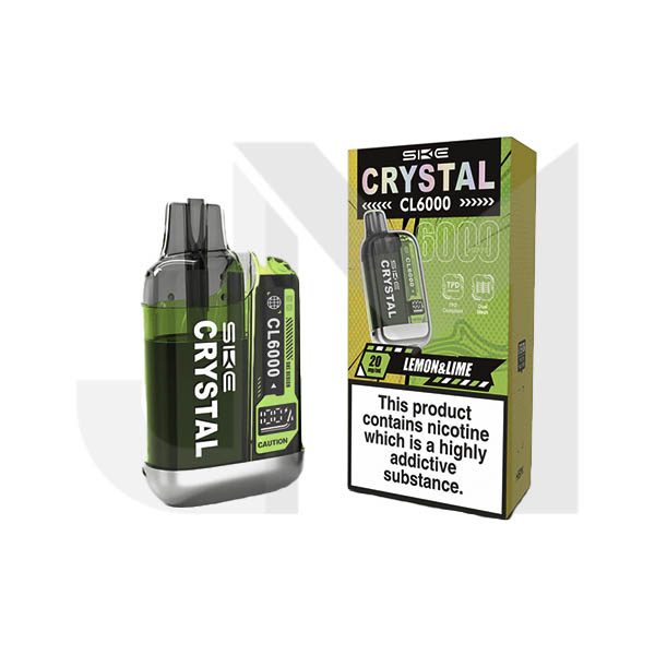 20mg SKE Crystal CL6000 Disposable Rechargeable Vape Kit 6000 Puffs 20mg SKE Crystal CL6000 Disposable Rechargeable Vape Kit 6000 Puffs