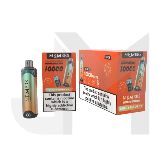 5 x 20mg Memers Wukong V10000 Prefilled Pod Vape Kit 10000 Puffs – (2 Free Kits With Every Box Of 5)