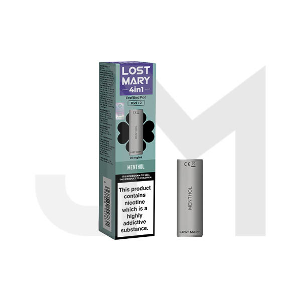 20mg Lost Mary 4in1 Prefilled Pods 1200 Puffs - 2 Pcs 20mg Lost Mary 4in1 Prefilled Pods 1200 Puffs - 2 Pcs