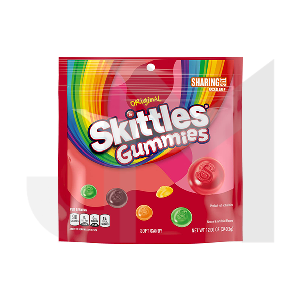 USA Skittles Gummy Original Share Bag - 164g - Past Best Before date