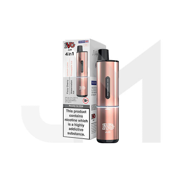 20mg IVG Air 4 in 1 Rechargeable Pod Vape Kit 2400 Puffs 20mg IVG Air 4 in 1 Rechargeable Pod Vape Kit 2400 Puffs