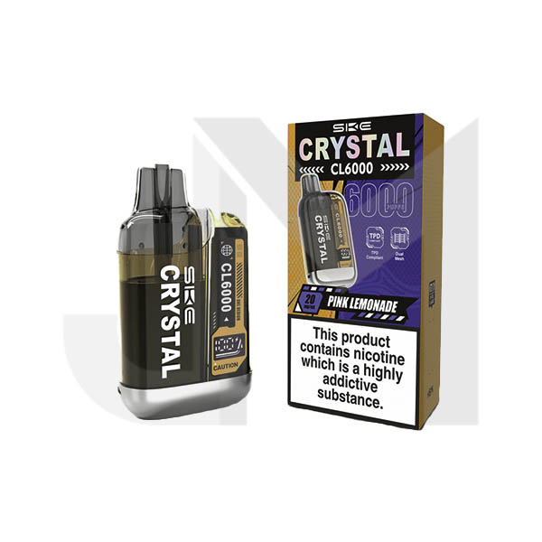 20mg SKE Crystal CL6000 Disposable Rechargeable Vape Kit 6000 Puffs