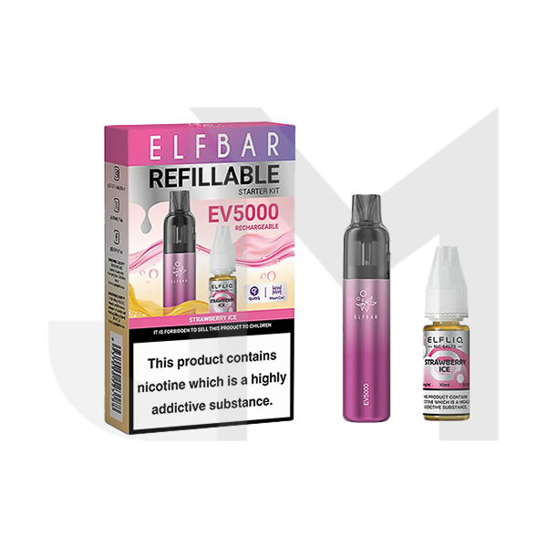 Elf Bar EV5000 Disposable Pod Kit + 20mg ElfLiq Salt Elf Bar EV5000 Disposable Pod Kit + 20mg ElfLiq Salt
