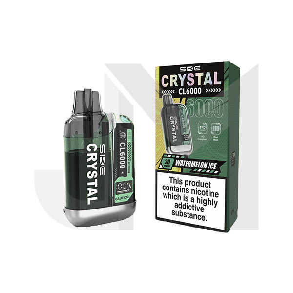20mg SKE Crystal CL6000 Disposable Rechargeable Vape Kit 6000 Puffs 20mg SKE Crystal CL6000 Disposable Rechargeable Vape Kit 6000 Puffs