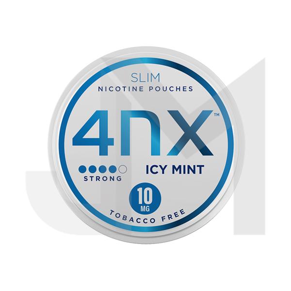 4NX 10mg Icy Mint Slim Nicotine Pouches 20 Pouches