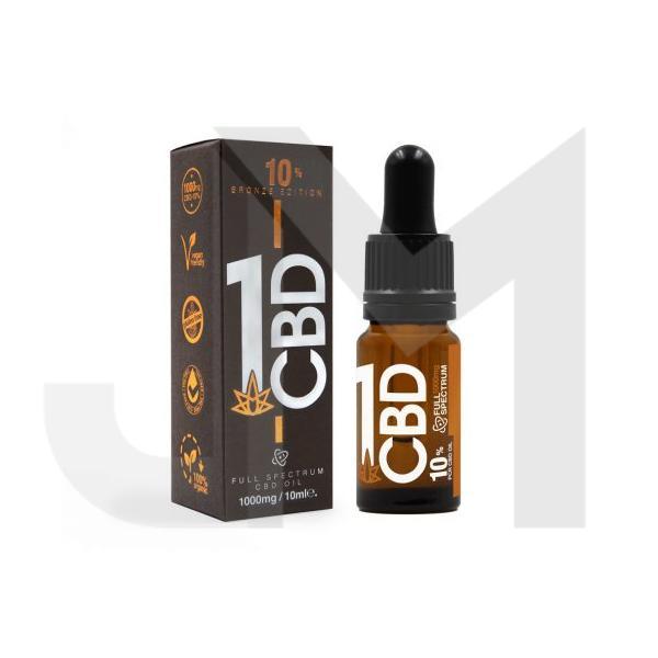 1CBD 10% Pure Hemp 500mg CBD Oil Bronze Edition 5ml