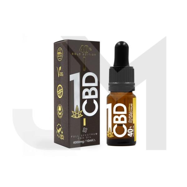 1CBD 40% Pure Hemp 4000mg CBD Oil Gold Edition 10ml