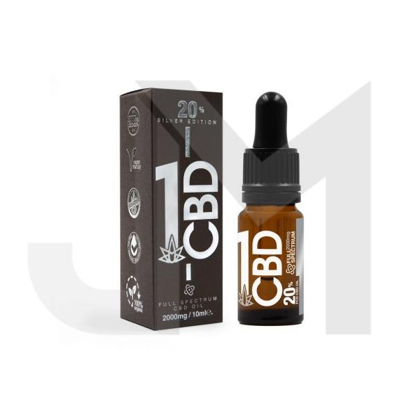 1CBD 20% Pure Hemp 1000mg CBD Oil Sliver Edition 5ml