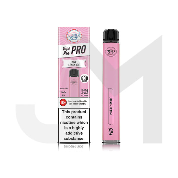 20mg Dinner Lady Vape Pen Pro Disposable Vaping Device 600 Puffs