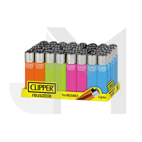 40 Clipper CP11RH Classic Flint Fluo Branded Refillable Lighters - CL1C103UKH