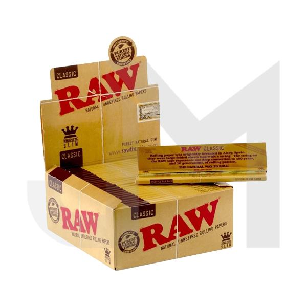 50 Raw Classic King Size Slim Rolling Papers